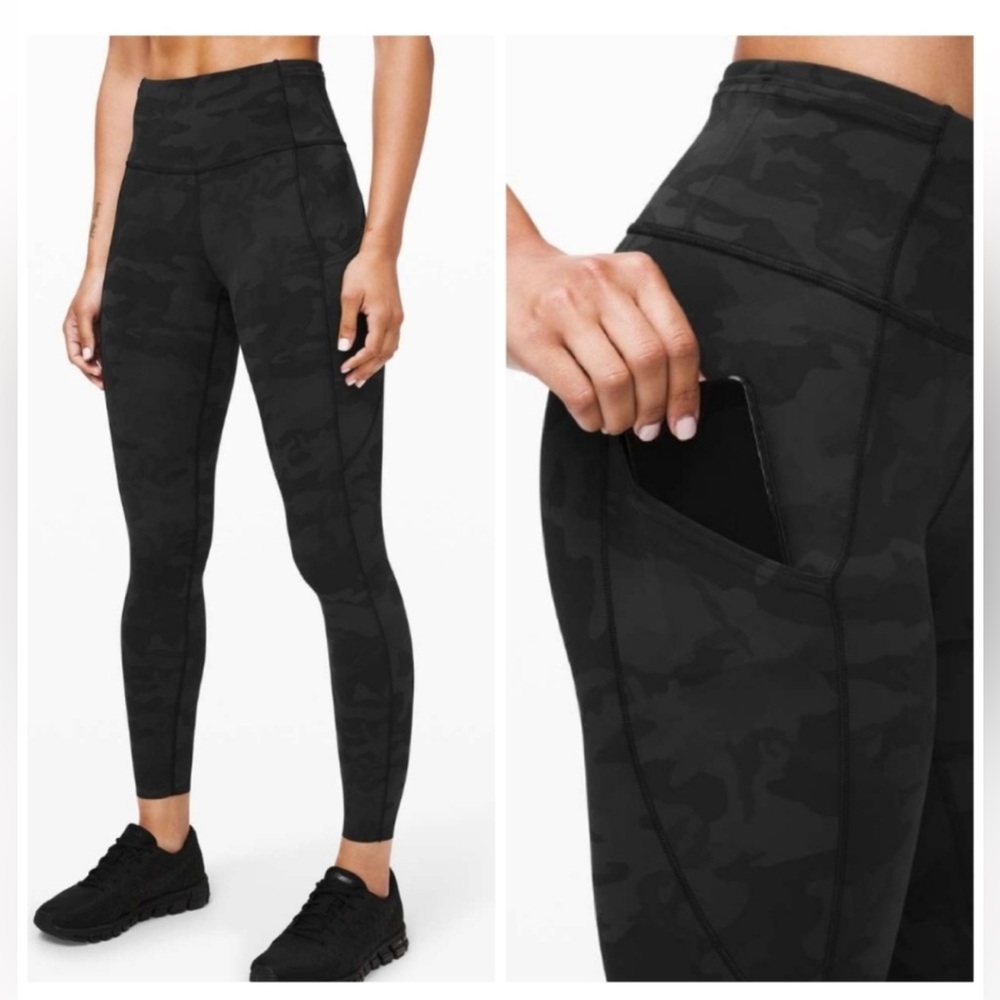 Lululemon gray/black camo pocket leggings